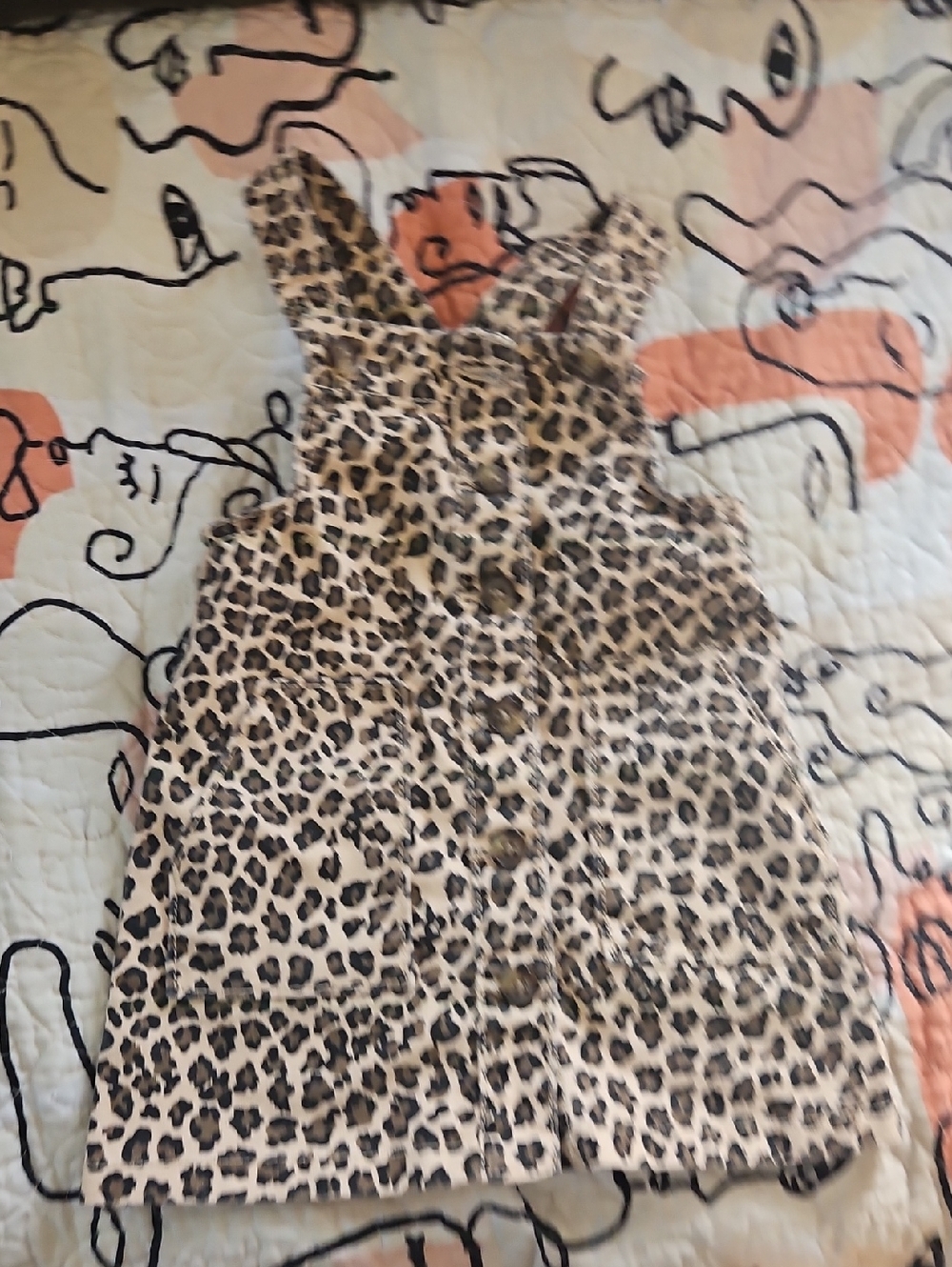 wonder nation Tan and Black Leopard Print Dress
